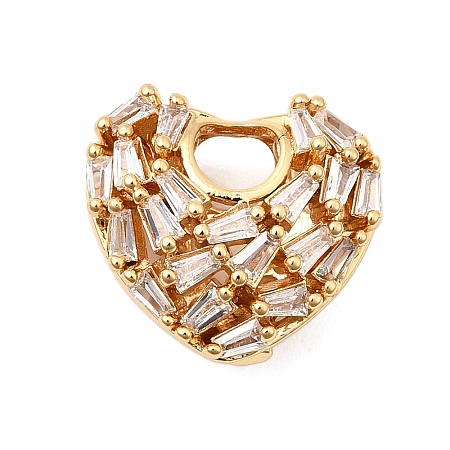 Brass Micro Pave Clear Cubic Zirconia Pendants KK-F916-32G-1