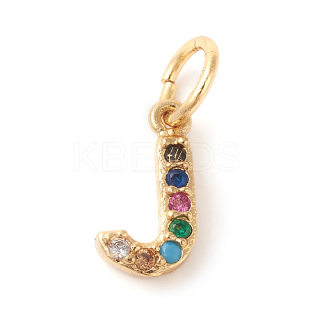 Brass Micro Pave Colorful Cubic Zirconia Charms ZIRC-F092-01-J-1