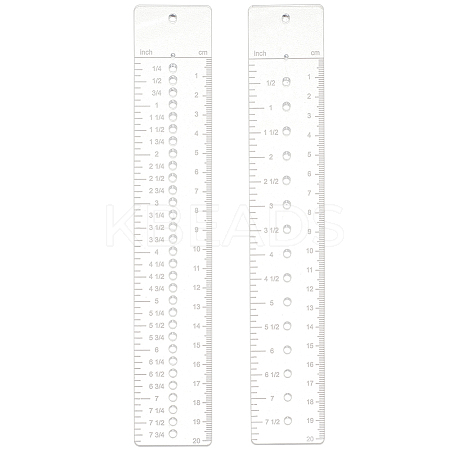 2Pcs 2 Styles Acrylic Rulers AJEW-WH0270-327-1