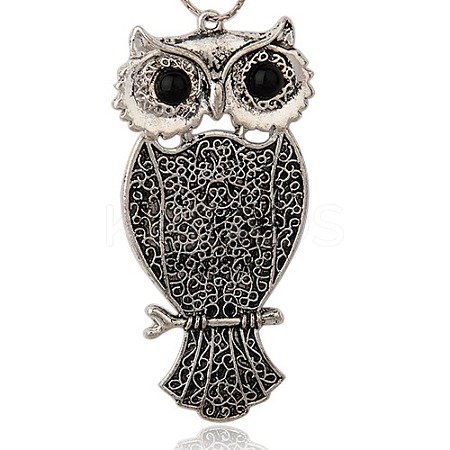 Tibetan Style Alloy Bird Large Pendants PALLOY-J127-01AS-1