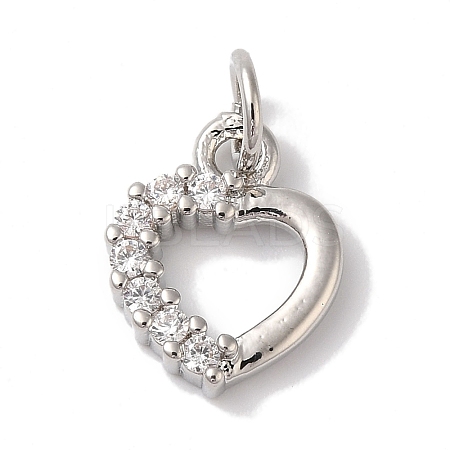 Rack Plating Brass & Clear Cubic Zirconia Pendants KK-L216-013P-1