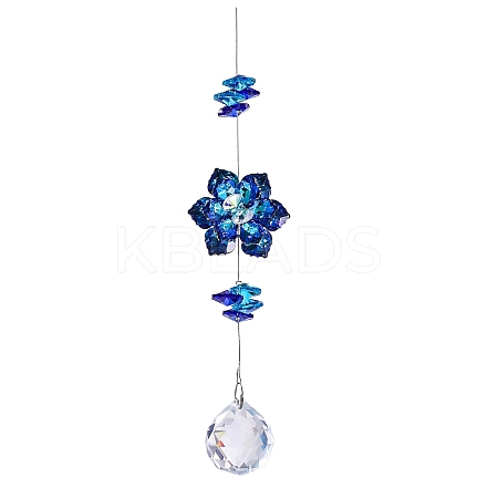 Glass Flower Hanging Ornaments PW-WG452EB-01-1