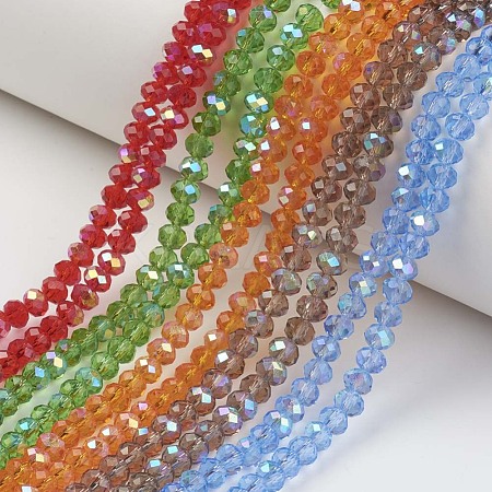 Electroplate Glass Beads Strands EGLA-A034-T6mm-L-1