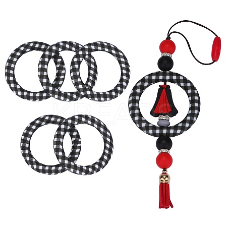 5Pcs Ring Food Grade Eco-Friendly Silicone Beads JX893D-1