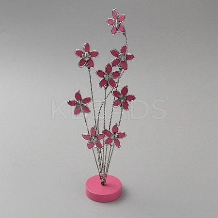 304 Stainless Steel Flower Name Card Holder AJEW-WH0258-28-1