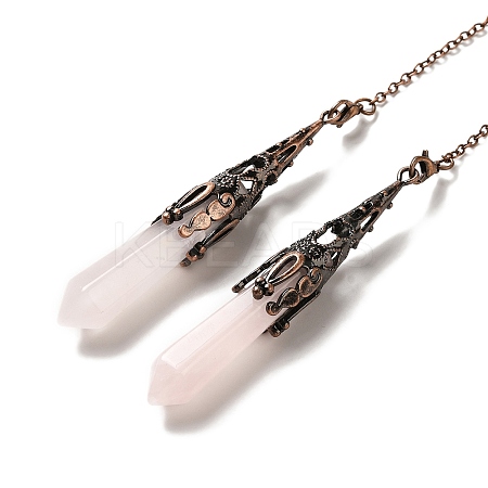 Natural Rose Quartz Dowsing Pendulum Big Pendants G-H285-06R-22-1