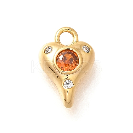 Brass Micro Pave Cubic Zirconia Pendants KK-K294-09G-1