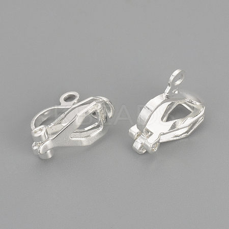 Brass Clip-on Earring Findings KK-R071-11S-1
