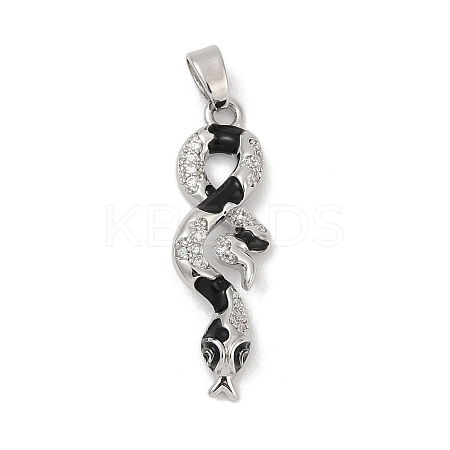 Brass Micro Pave Clear Cubic Zirconia Pendants KK-R221-01P-03-1