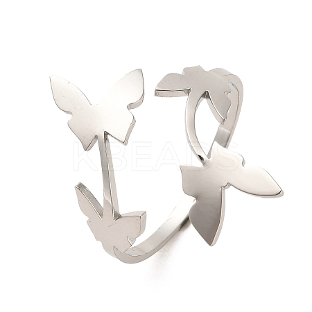 Non-Tarnish 304 Stainless Steel Open Cuff Rings RJEW-Q808-02E-P-1