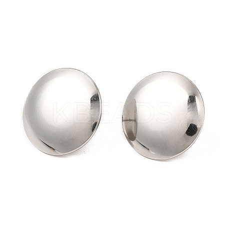Non-Tarnish 304 Stainless Steel Flat Round Stud Earrings for Women EJEW-I281-06P-1