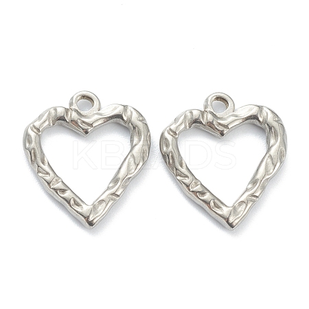 Non-Tarnish 304 Stainless Steel Hammered Pendants STAS-P279-09P-1