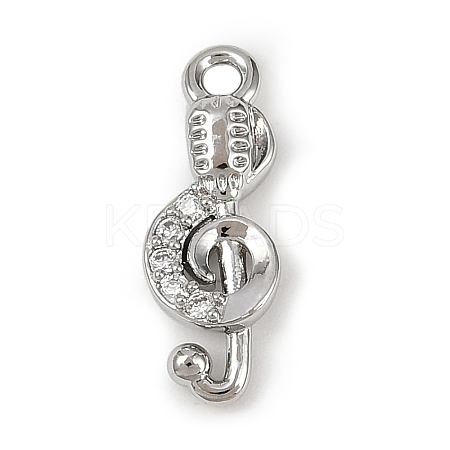 Brass Micro Pave Clear Cubic Zirconia Pendants KK-L238-23P-1