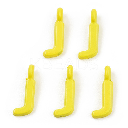 Rack Plating Spray Painted Alloy 1-Loop Link Pendants PALLOY-N176-01J-1