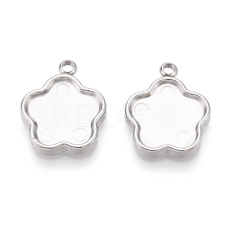 304 Stainless Steel Pendant Cabochon Settings STAS-T065-88P-1