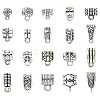 100Pcs 20 Styles Tibetan Style Alloy Tube Bails FIND-CJ0002-13-1