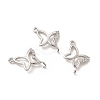 Rack Plating Brass Micro Pave Clear Cubic Zirconia Connector Charms KK-E081-04P-2
