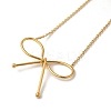 Ion Plating(IP) 304 Stainless Steel Cable Chain Bowknot Pendant Necklaces NJEW-Z041-02G-01-1