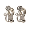 316 Surgical Stainless Steel Rhinestone Clip-on Earring Settings STAS-F311-13P-1