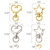 20Pcs 4 Styles Heart/Star Alloy Swivel Clasps FIND-YW0005-60-6