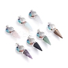 Natural & Synthetic Mixed Gemstone Big Chakra Pointed Pendants G-E566-06-1