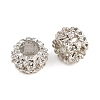 Brass Micro Pave Clear Cubic Zirconia European Beads CU-CBA6A75-16P-2