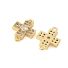 Brass Micro Pave Cubic Zirconia Connector Charms KK-U056-38G-2