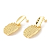 Twist Oval Brass Dangle Stud Earrings EJEW-G382-15G-1