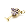 Brass Micro Pave Cubic Zirconia Pendants KK-S523-22G-3