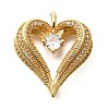 Brass Micro Pave Cubic Zirconia Pendants KK-B128-07G-1