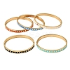 304 Stainless Steel Enamel Bangles BJEW-D408-41G-2
