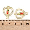 Brass Micro Pave Clear Cubic Zirconia Virgin Mary Connector Charms KK-L251-20G-01-3