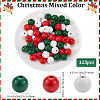Christmas Theme 5 Strands Spray Painted Natural Wood Beads Strands WOOD-SP0001-02A-2