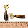 Natural Mixed Stone Teardrop Dangle Stud Earrings EJEW-P320-01G-M-7