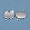 201 Stainless Steel Cabochon Connector Settings STAS-F191-15S-F-2