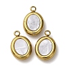304 Stainless Steel Resin Pendants STAS-P406-15E-G-1