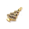 Christmas Series Brass Micro Pave Cubic Zirconia Pendants KK-Q010-01G-05-2