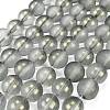 Frosted Transparent Glass Bead Strands GLAA-P065-8mm-12-2