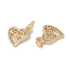 Brass Micro Pave Clear Cubic Zirconia Pendants KK-S367-14A-2