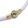 Adjustable Natural Pyrite Braided Bead Bracelets BJEW-F391-A08-3