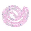 Electroplate Transparent Glass Beads Strands EGLA-Q136-02A-03-2