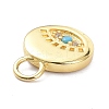 Brass Micro Pave Cubic Zirconia Pendants ZIRC-P085-17G-3