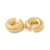 Rack Plating Brass Textured Round Cuff Earrings EJEW-R150-02G-2