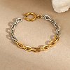 304 Stainless Steel Cable Chain Bracelets BJEW-K284-02B-GP-1