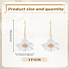 1 Pair Flower Alloy Hoop Earrings EJEW-LP0007-099-2