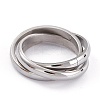 Unisex 304 Stainless Steel Finger Rings RJEW-K233-06D-P-1