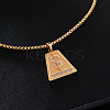 Brass Full Clear Cubic Zirconia Dollar Sign Trapezoid Pendant Box Chain Necklaces IF1636-2-1