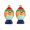 304 Stainless Steel Enamel with Rhinestone Pendants STAS-Z152-03G-02-1