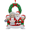 Resin Santa Claus Family Pendant Decorations XMAS-PW0006-02-1