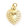 Rack Plating Brass Micro Pave Cubic Zirconia Pendants X-KK-K270-16G-2